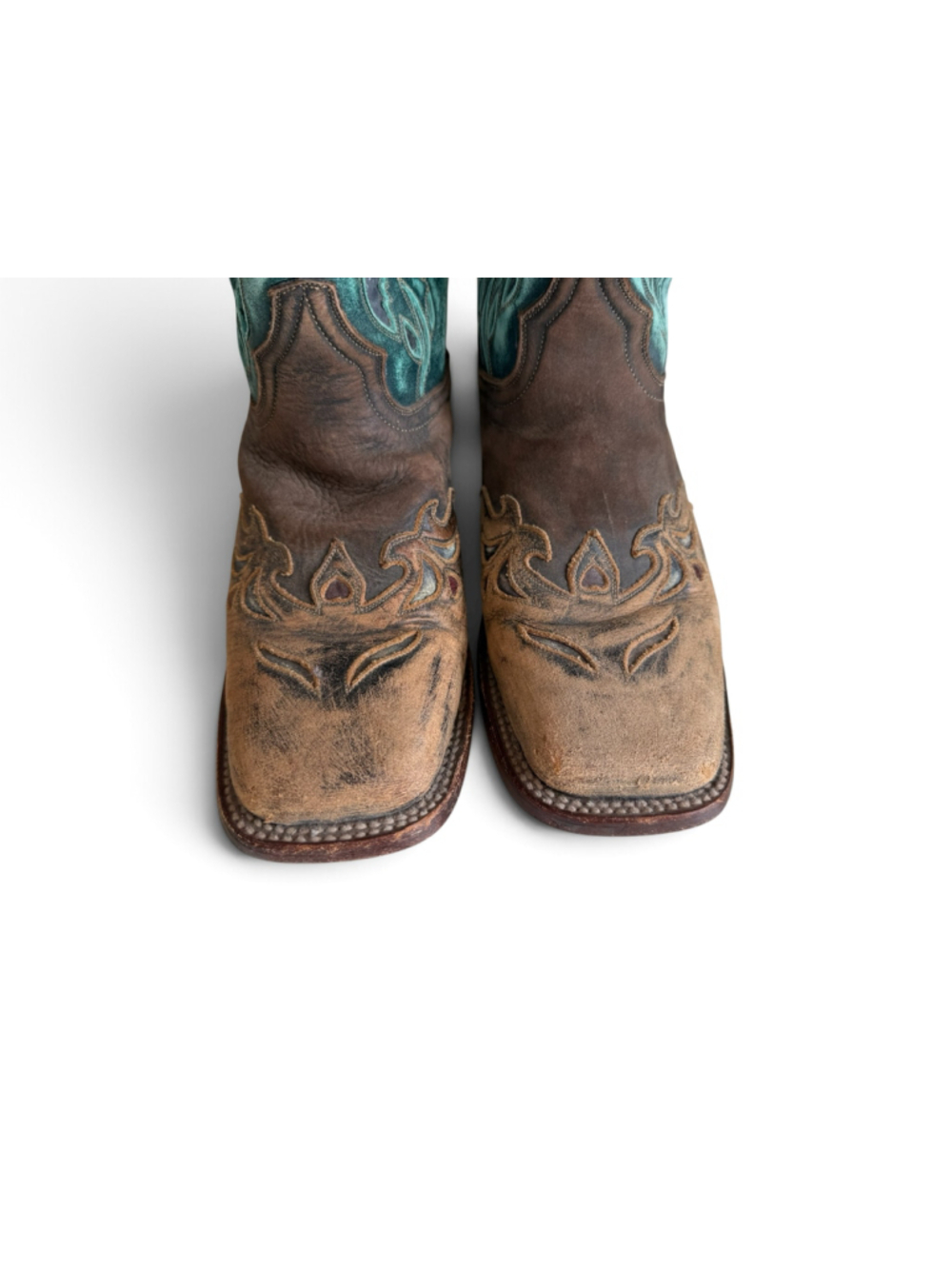 Dan Post Women’s 8.5 Cowboy Boots DP7914 Turquoise Floral Leather Western - Picture 2 of 15